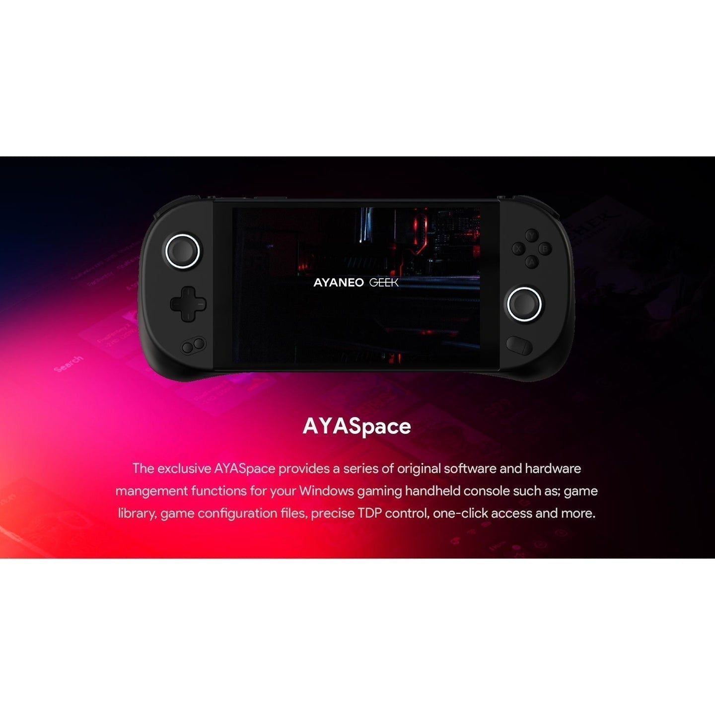 Ayaneo Geek Handheld PC Gaming Console 6800U (16GB+512GB) - Fantasy Black-Refurbished (GRADE-A)
