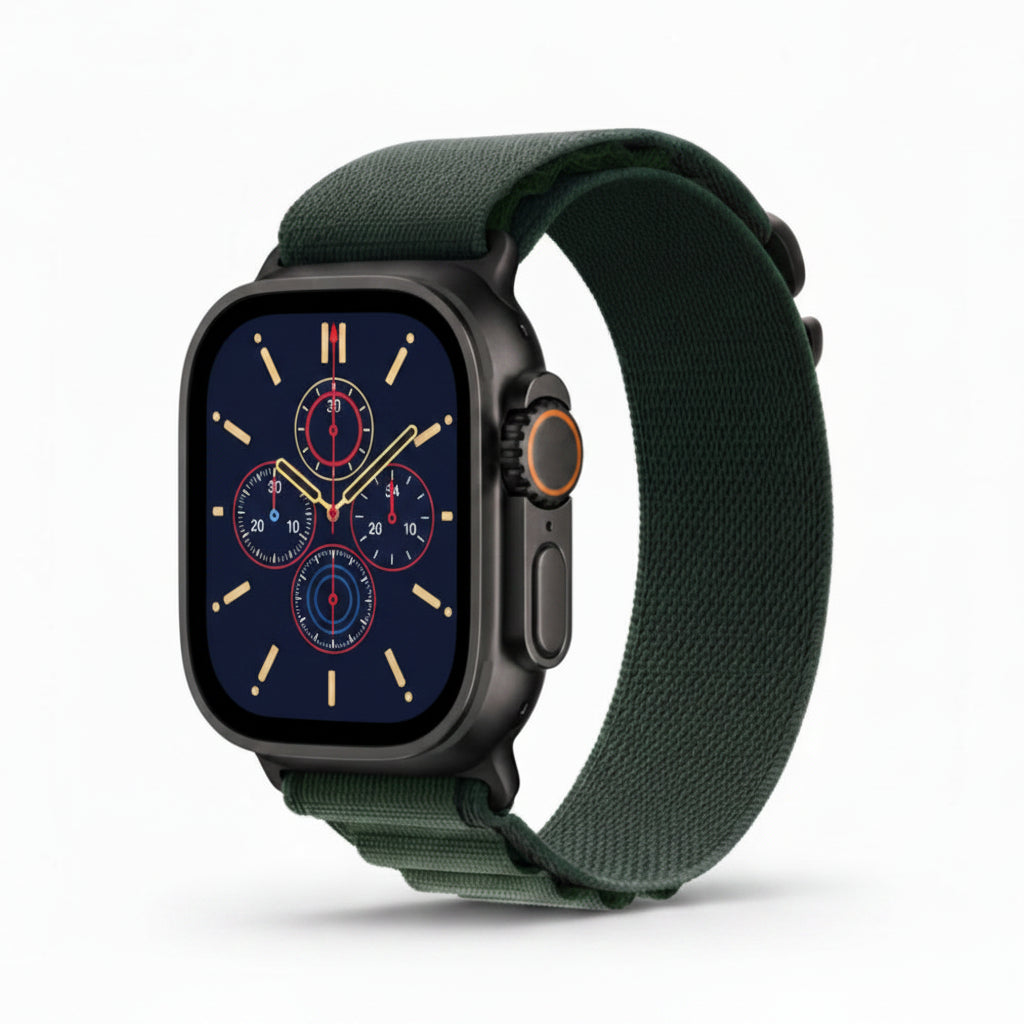 Apple Watch Ultra 2 49mm Titanium Case Black/Green Alpine Loop (M) GPS + Cellular Smartwatch - Pristine - Refurbished