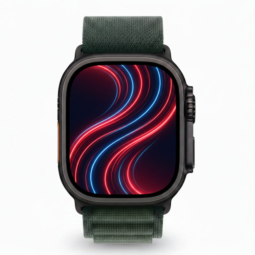 Apple Watch Ultra 2 49mm Titanium Case Black/Green Alpine Loop (M) GPS + Cellular Smartwatch - Pristine - Refurbished