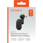 Cygnett WLS Magnetic Car Vent Wireless Charger - Fast Qi Charging Mount - Open Never Used - (AU Version)