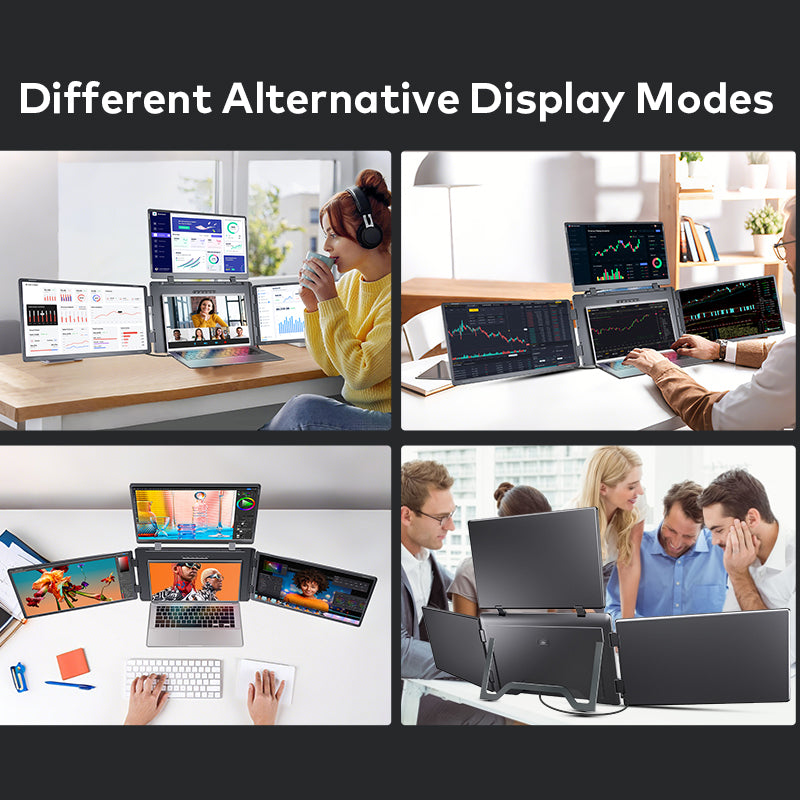 Trion 18.5″ Portable Quad Screen Monitor - Triple Display Laptop Extender - FHD, Windows & Mac Compatible - Acceptable - Refurbished Trion