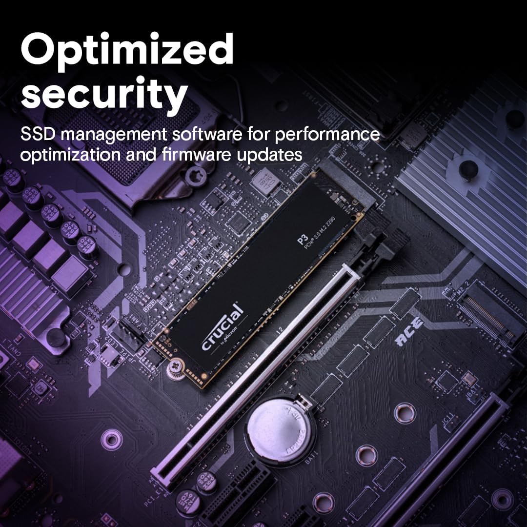 Crucial P3 4TB PCIe 3.0 NVMe M.2 SSD - Up to 3500MB/s, CT4000P3SSD8