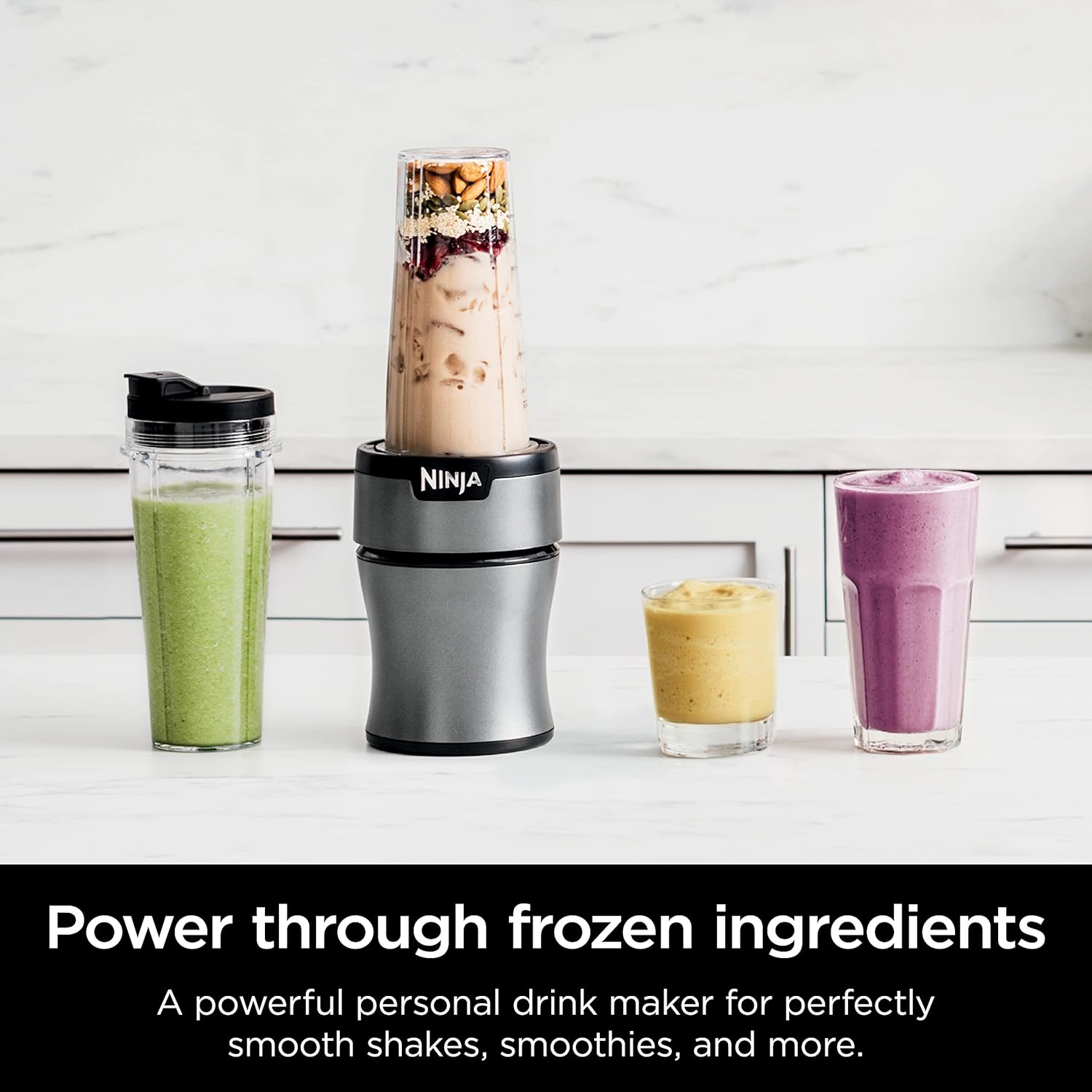 Powerful Ninja Nutri-Blender Plus 900W Personal Blender for Smoothies, Shakes & Ice Crushing Black - (AU Version) - Pristine - Refurbished
