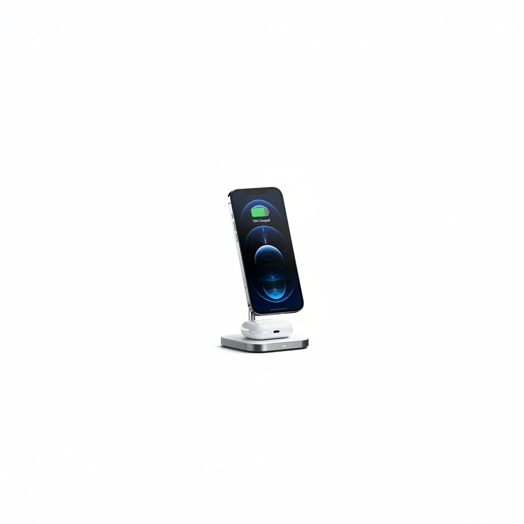 Sprout Elite Series Magnetic 2-in-1 Wireless Charging Stand for iPhone – Gray - MagSafe Compatible Charger Sprout