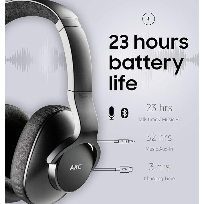 Samsung AKG - N700NCM2 Wireless Noise Cancelling On-Ear Headphones - Black - Pristine - Refurbished SAMSUNG
