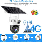 4G SIM Solar Security Camera 8MP 4K Outdoor CCTV IP Camera - Night Vision - PIR Motion Detection - Two-Way Audio - Solar Panel - Dust & Water Resistant
