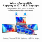 Trion 18.5 Portable Quad Screen Monitor - Triple Display Laptop Extender - FHD, Windows & Mac Compatible - D Trion