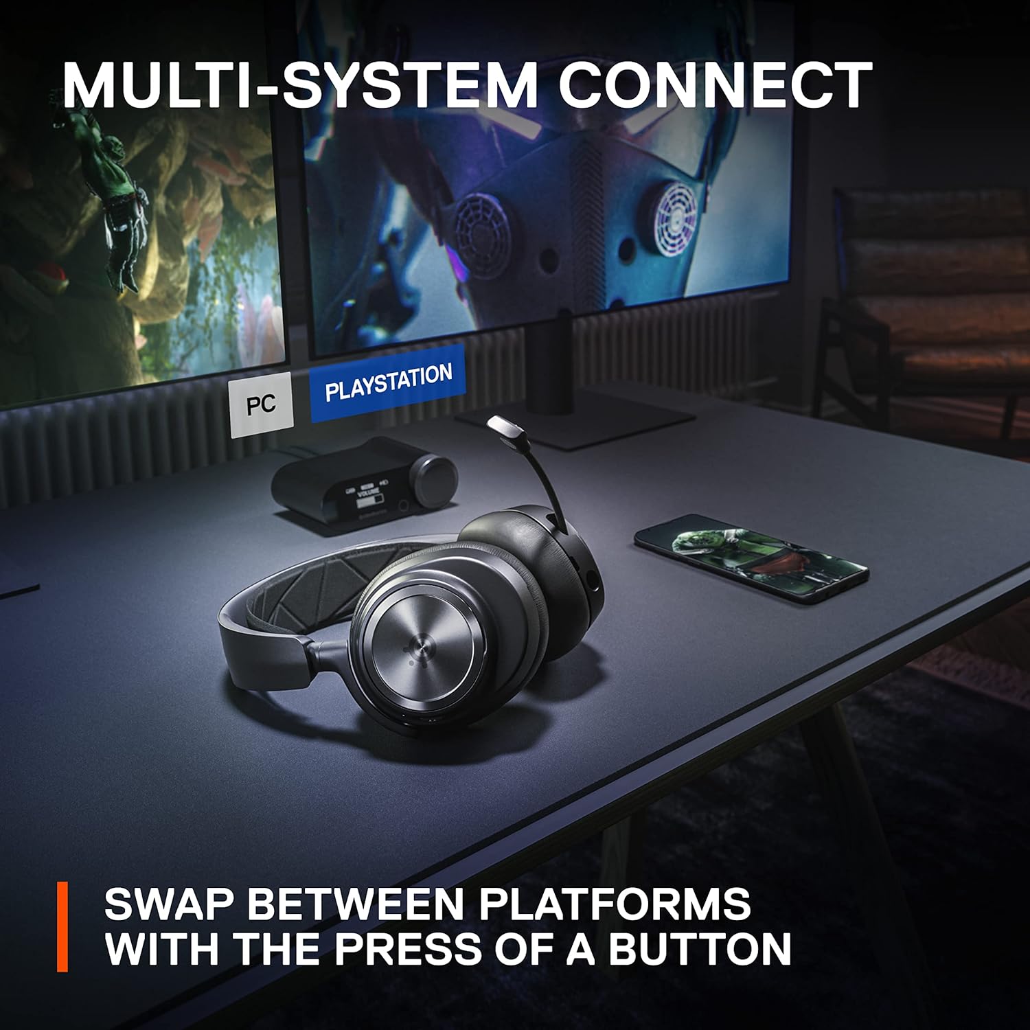 SteelSeries Arctis Nova Pro Wireless + Bluetooth - PC, PlayStation & Switch - Active Noise Cancellation, Dual 36+ Hour Battery, AI Noise-Cancelling ClearCast Gen 2 Mic