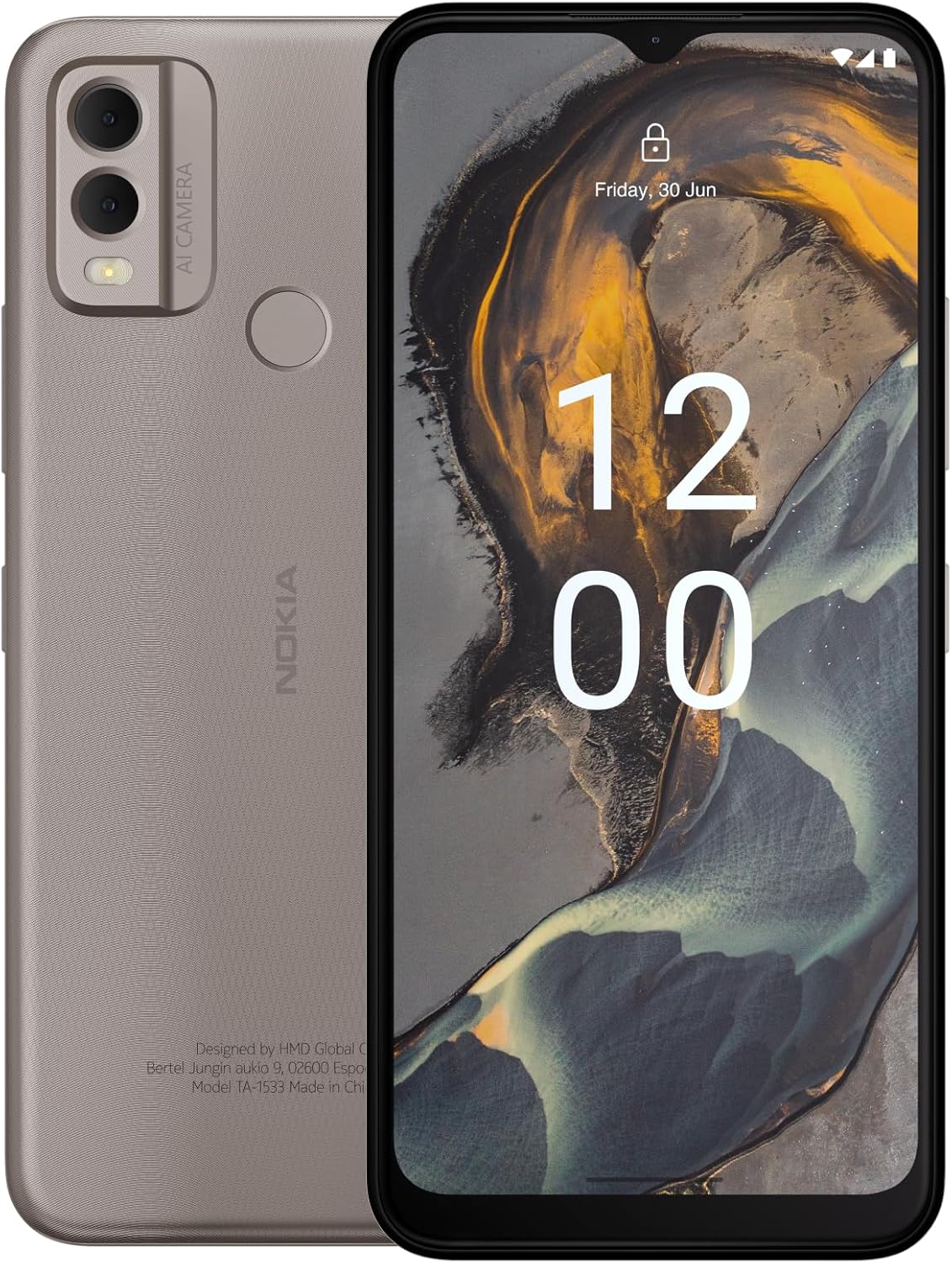 Nokia C22 2GB-4G RAM, 64GB Storage, Charcoal Black / Sand - Acceptable - Refurbished Nokia