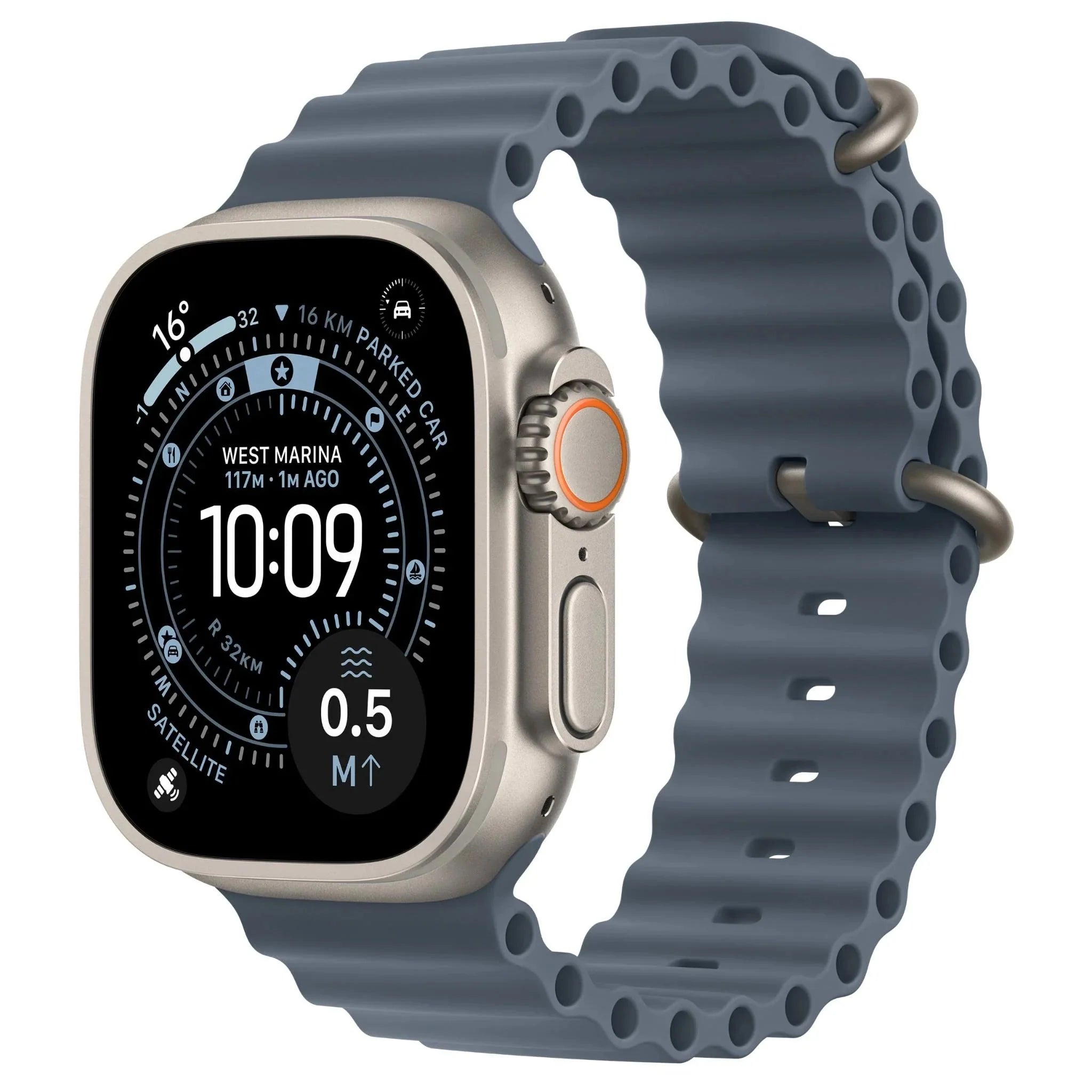 Apple Watch Ultra 3 49mm GPS + Cellular Titanium Smartwatch, Natural Titanium, Black Titanium - 100% Battery - Pristine - Refurbished (Copy) Apple