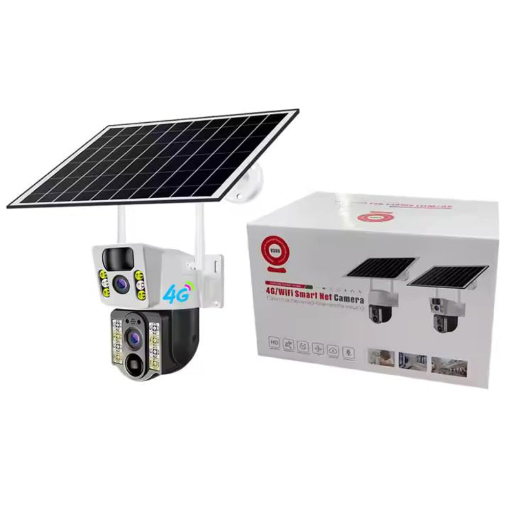 8MP 4K Wireless Solar Camera - 4G SIM & WiFi Outdoor Dual Lens IP Security Camera - PIR Motion Detection - V380  - Pristine - Refurbished Tristar Online