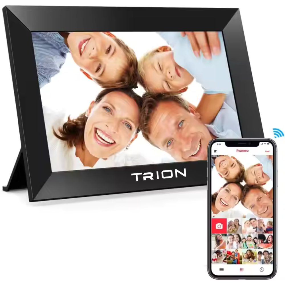 Trion Smart WiFi Digital Photo Frame 10-inch - HD IPS Touch Screen, 1280x800 Resolution, 32GB Memory, Auto Rotate, Wall Mountable, Frameo App