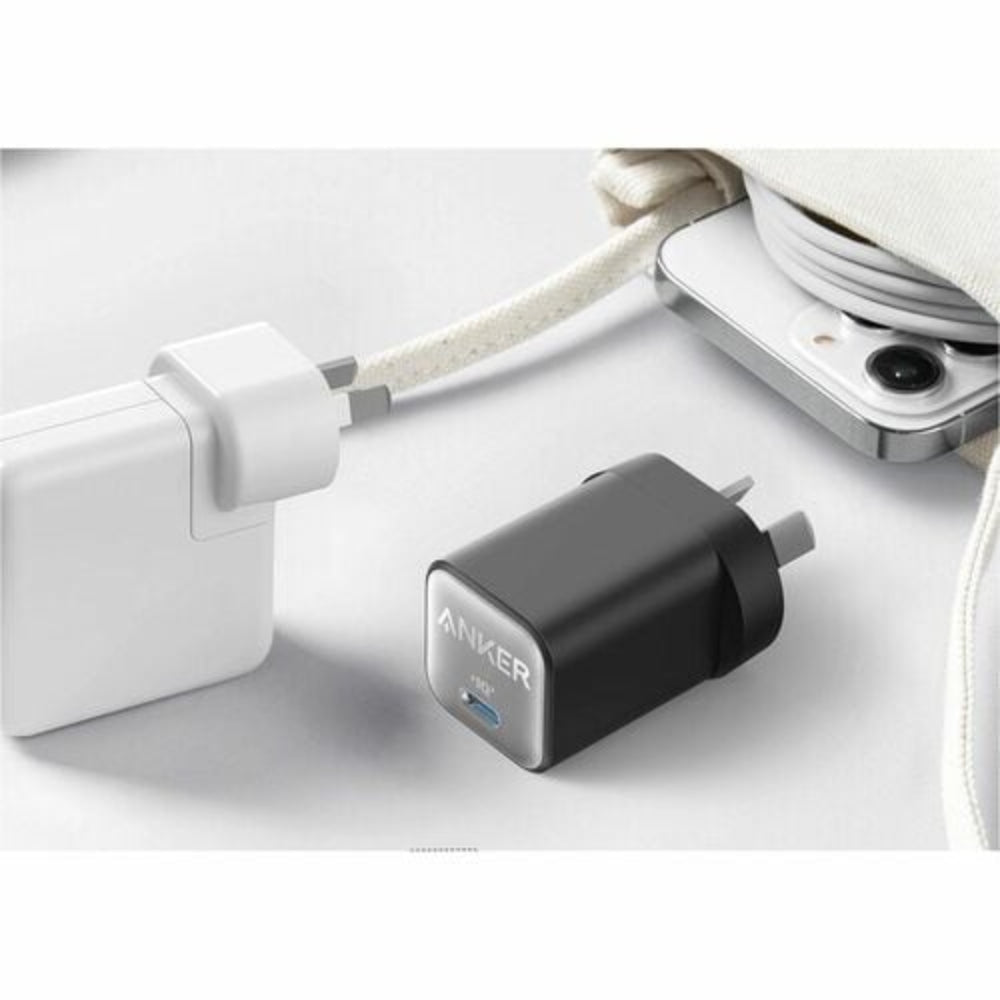 Anker 511 Nano 3 black adapter on flat background