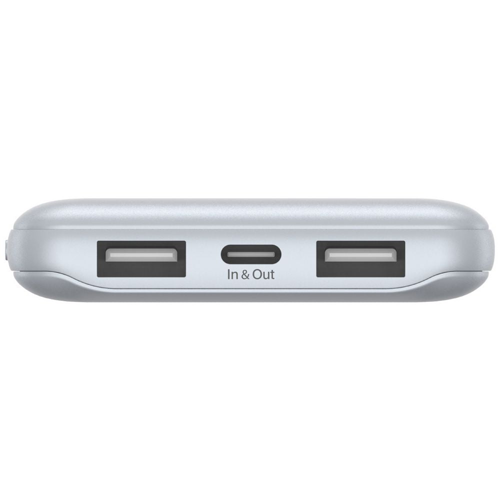 Belkin BoostCharge 10,000mAh Power Bank - USB-C 15W, Dual USB-A - Light Blue