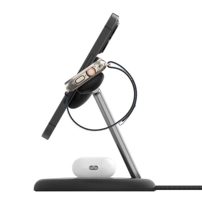 Belkin Boost Charge Pro 3-in-1 Magnetic Wireless Charging Stand with Qi2 15W – Black Belkin