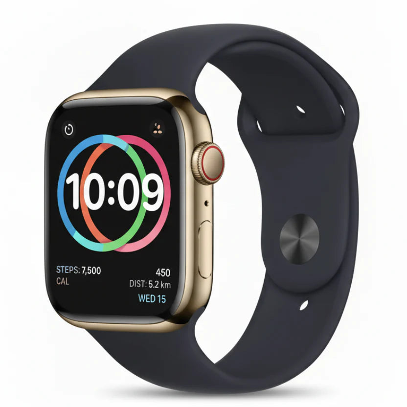 Apple Watch Series 8 41mm Gold Stainless Steel Case Starlight Sport Band GPS + Cellular 32GB Smartwatch