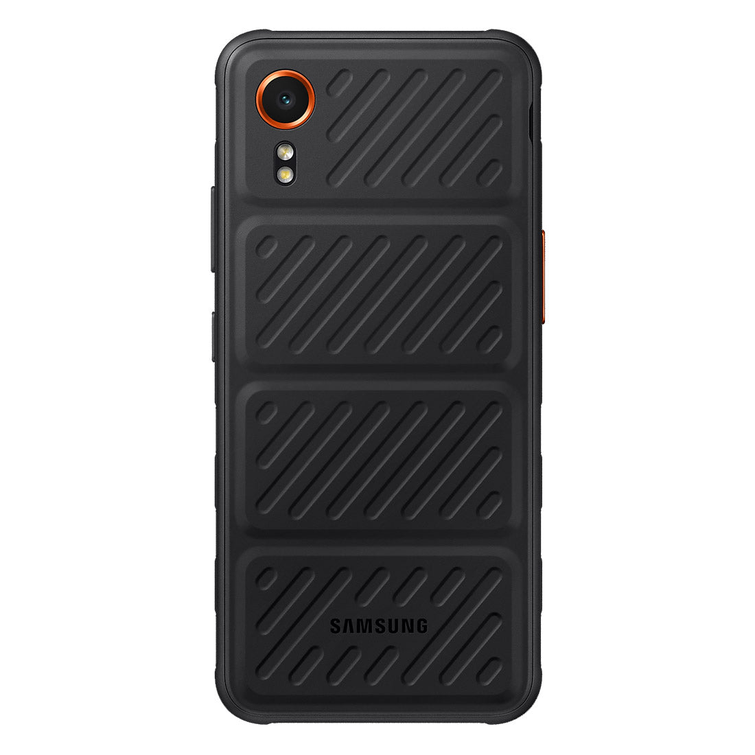 Black XCover 7 5G smartphone laid flat with screen visible