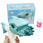 Shark Multi-Hole Bubble Gun Green High Output Bubble Blaster - Pristine - Refurbished