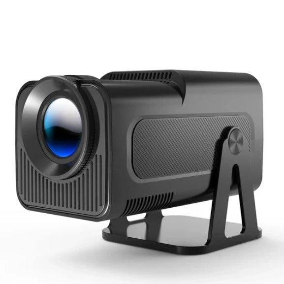 Magcubic HY320 NTV projector front view showing lens and compact grey body
