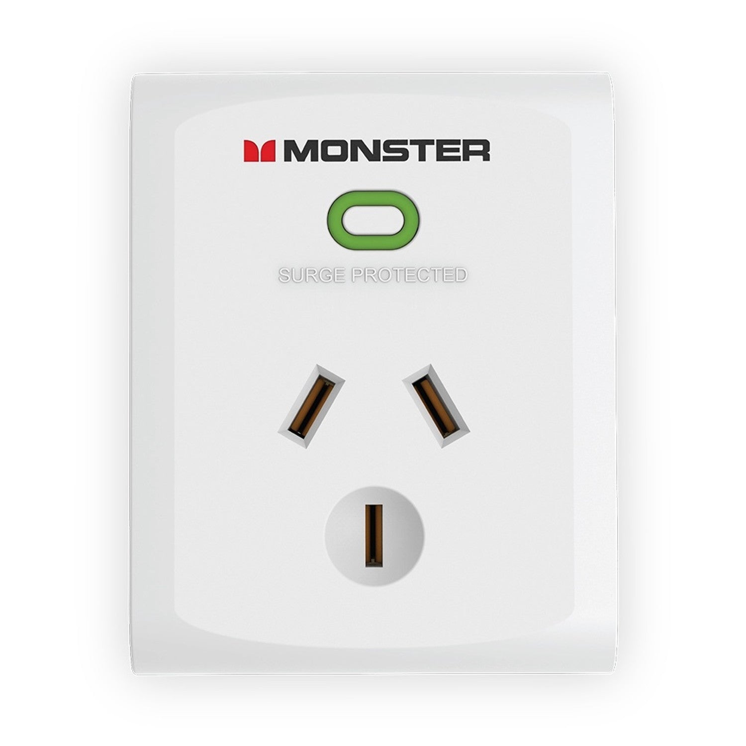 Monster Essentials Power Single Socket Surge Protector (700 Joules, Fireproof Technology) – White