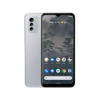 Front view of Nokia G60 5G ice grey showing full display