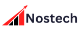 Nostech logo with a red and black design on a white background