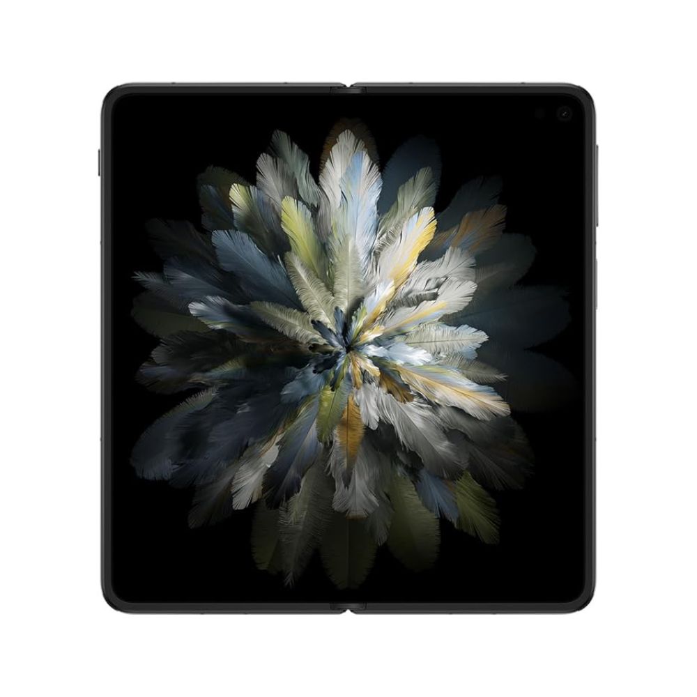 Top/front view of open OPPO Find N3 black showing large internal screen