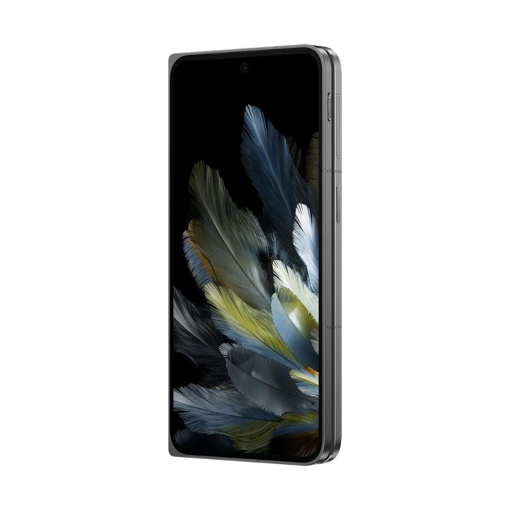 Flat view (open) of OPPO Find N3 black showing full screen and frame