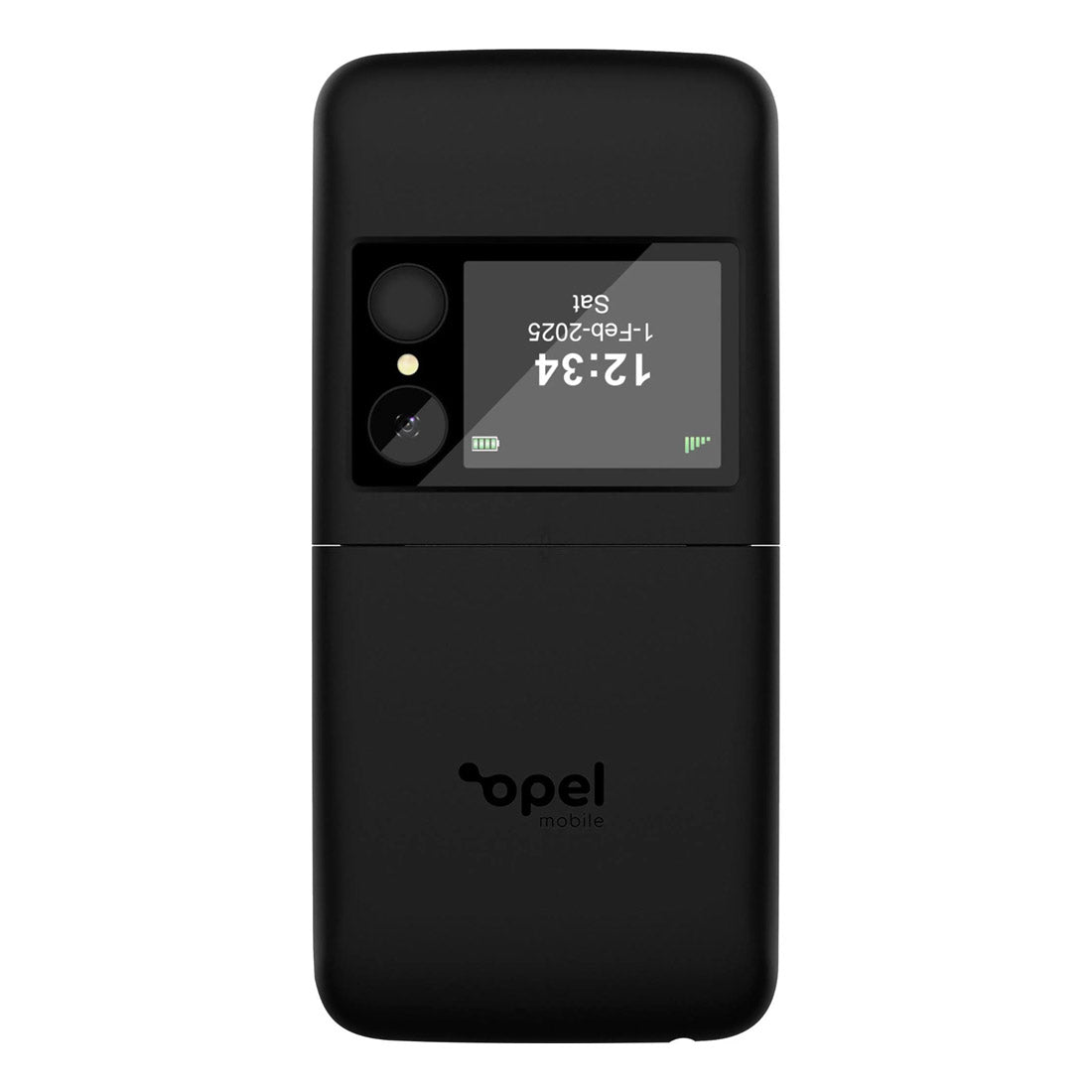 Front/top view of Opel Flip Fold 4G phone showing full design
