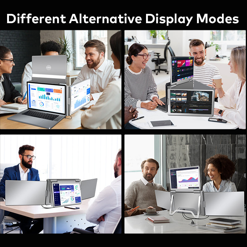 Trion 15.6" FHD Portable Monitor Quad Screen Triple Display Screen Extender for Laptops (Win10+, Mac M1/M2/M3) (AU Warranty)