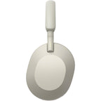 Side-angle of WH-1000XM5 Silver showing headband and earcup curve