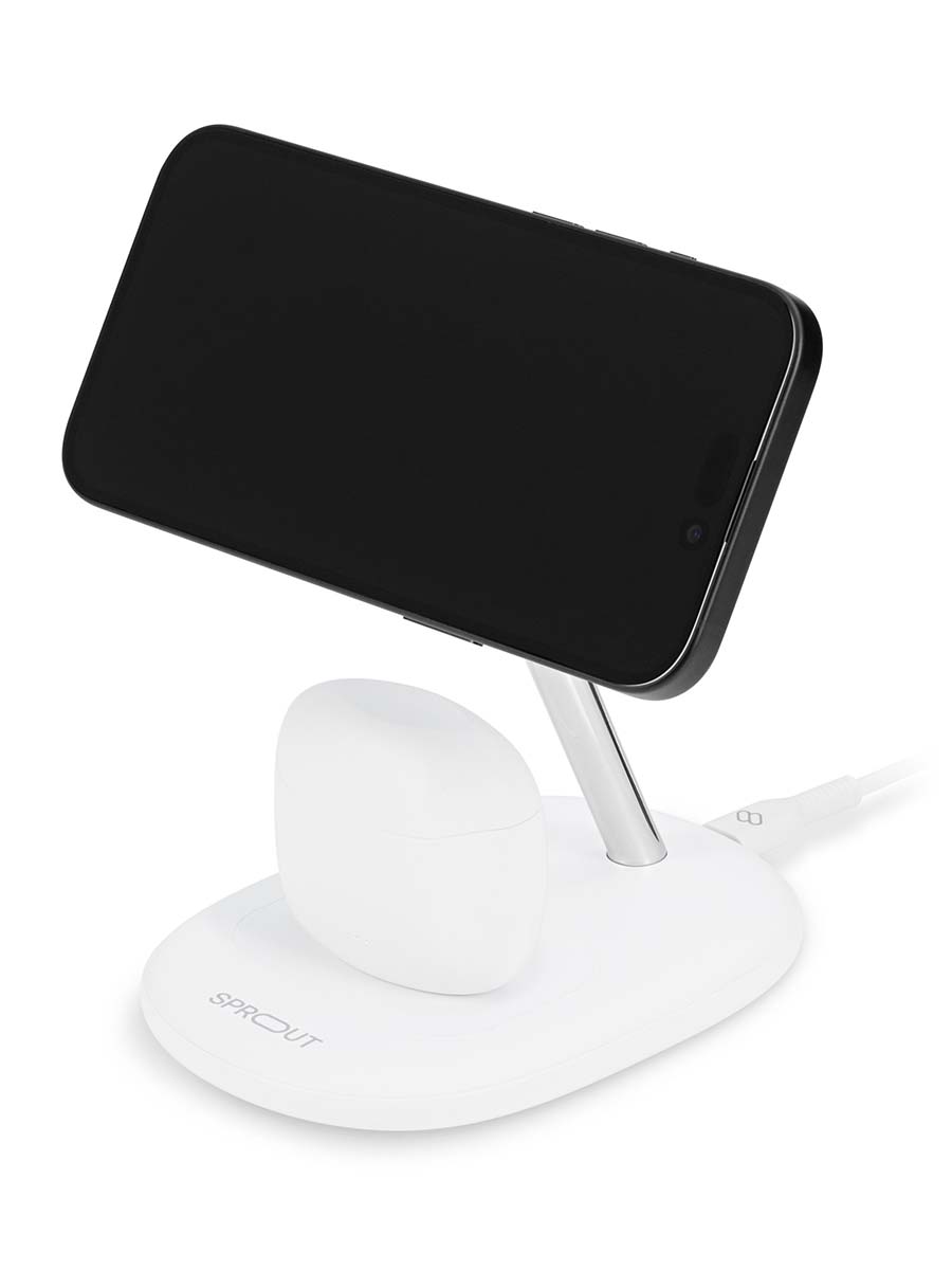 Sprout Qi2 2-in-1 Wireless Charger – White | Fast MagSafe - Open Never Used - (AU Version)