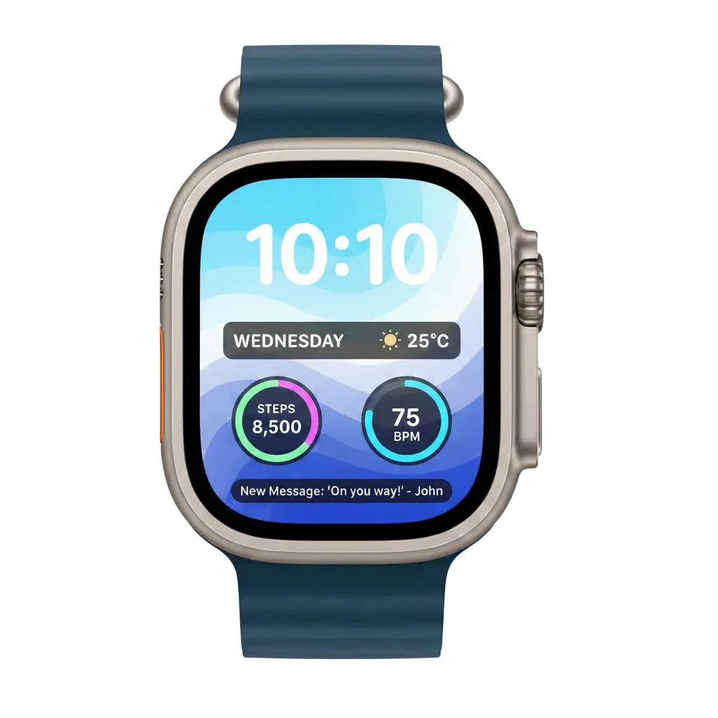 Apple Watch Ultra 2 49MM GPS + Cellular - Titanium Case Ocean Band Blue - Pristine - Refurbished Apple