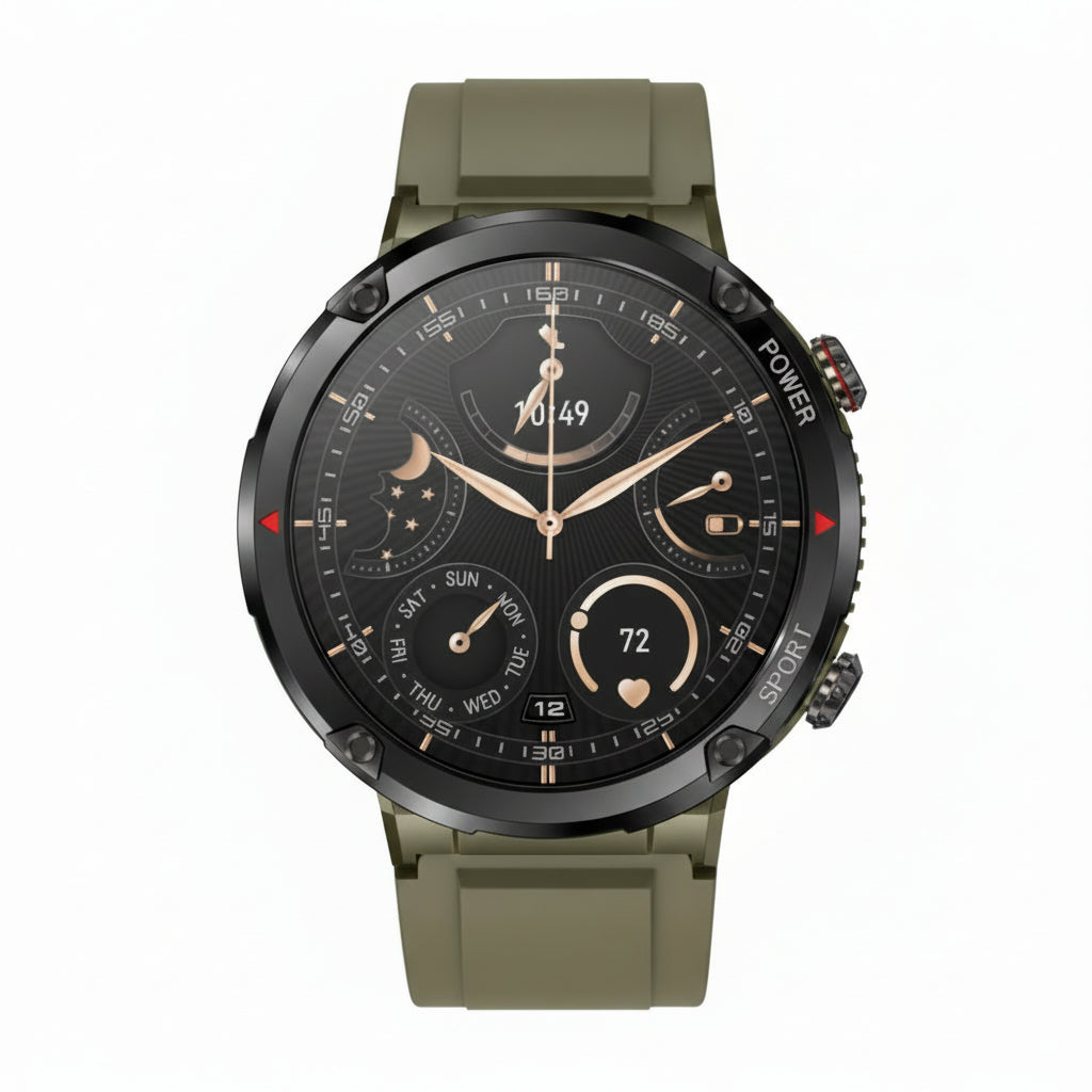 Grey Tristar T30 smartwatch showing Bluetooth notification alerts