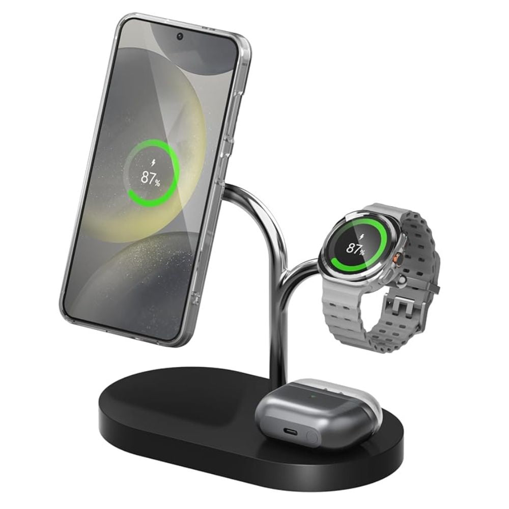 Samsung 3-in-1 Wireless Charger Qi2 - Black - Fast Charging Station for Galaxy Devices - Pristine - Refurbished