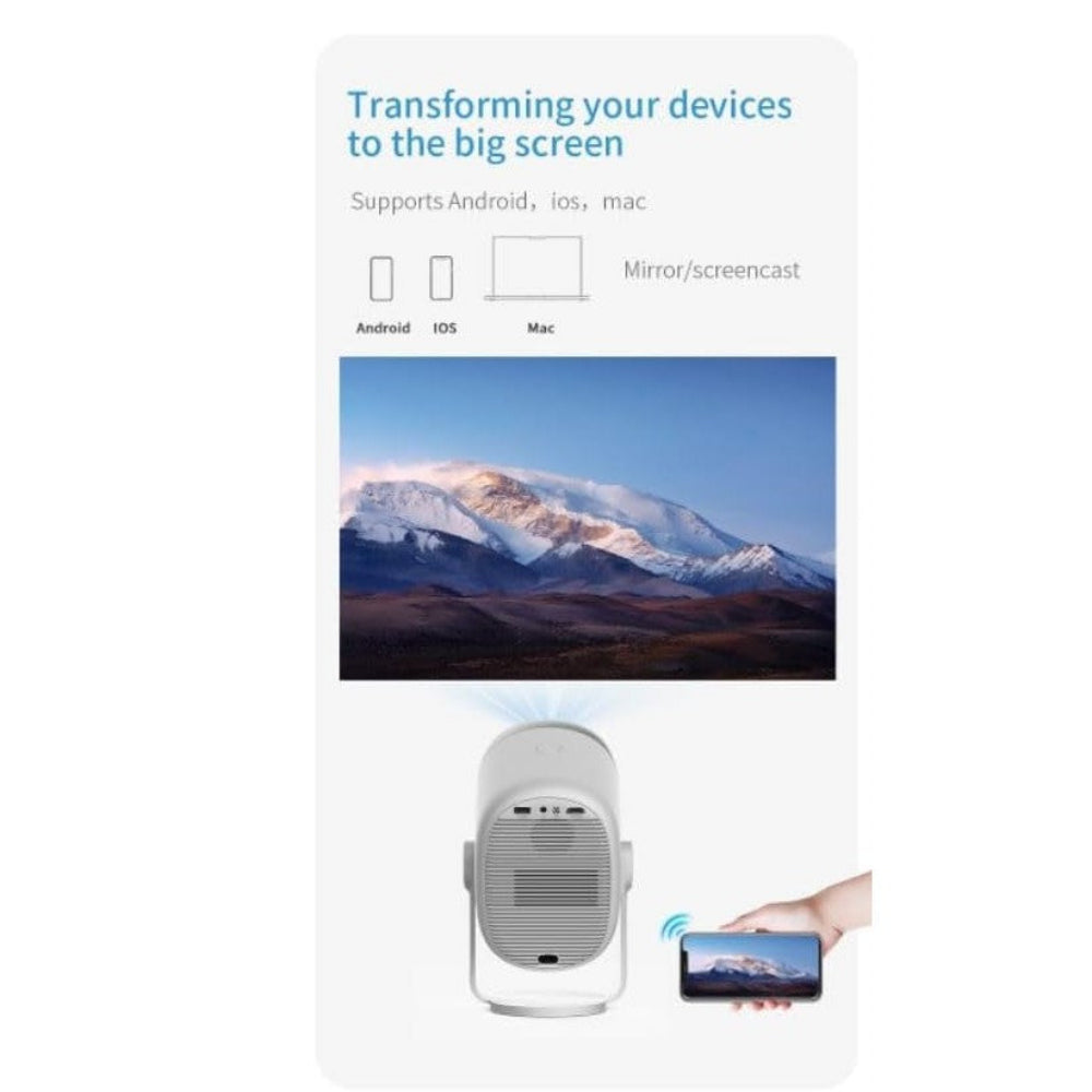Close-up of ZENTUS smart projector lens and top panel