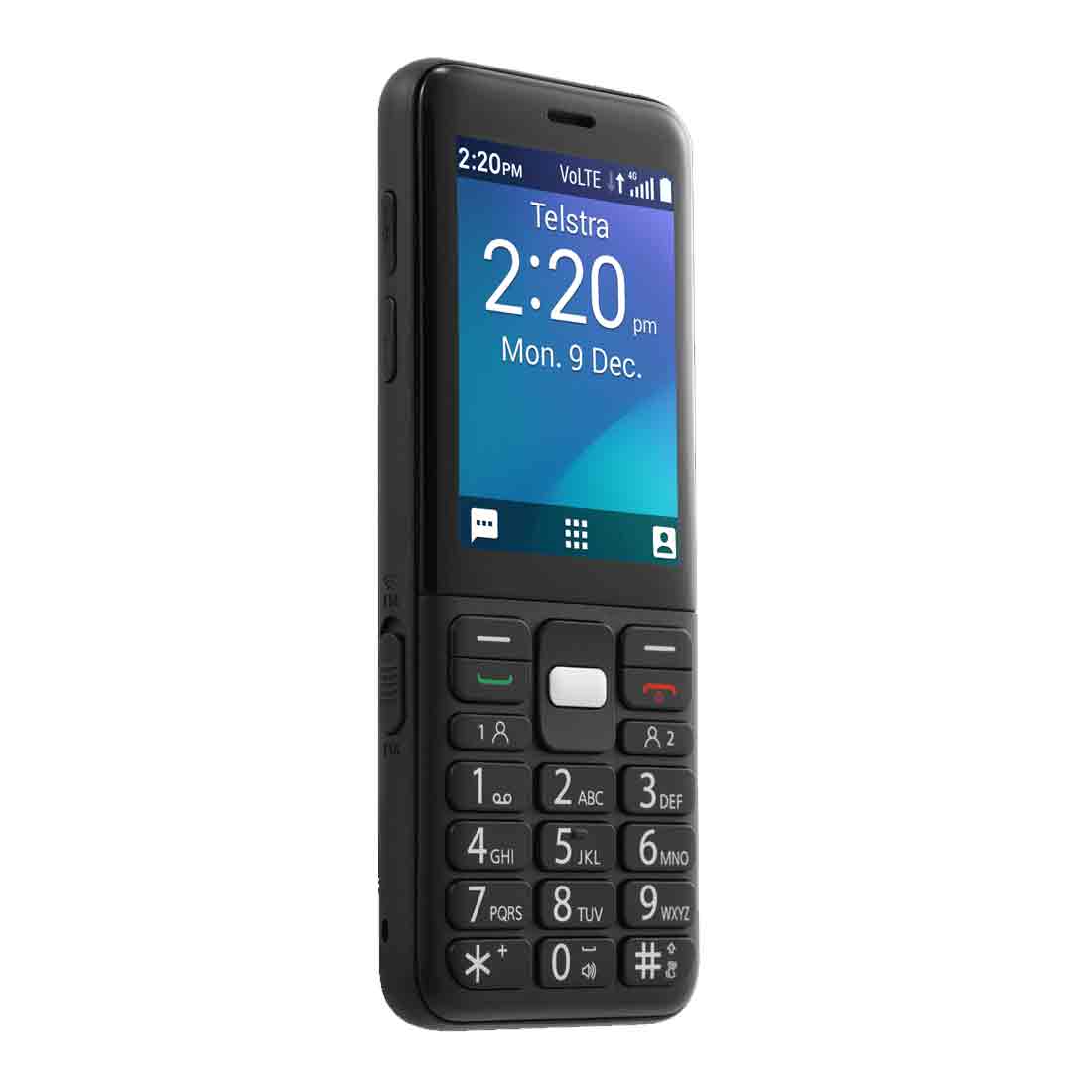 Refurbished ZTE Easycall 5 4GX Black – side profile showing slim build