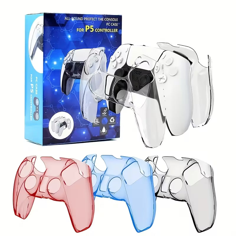 Clear Crystal Protective Anti-Scratch Transparent Blue Case for PS5 Controller