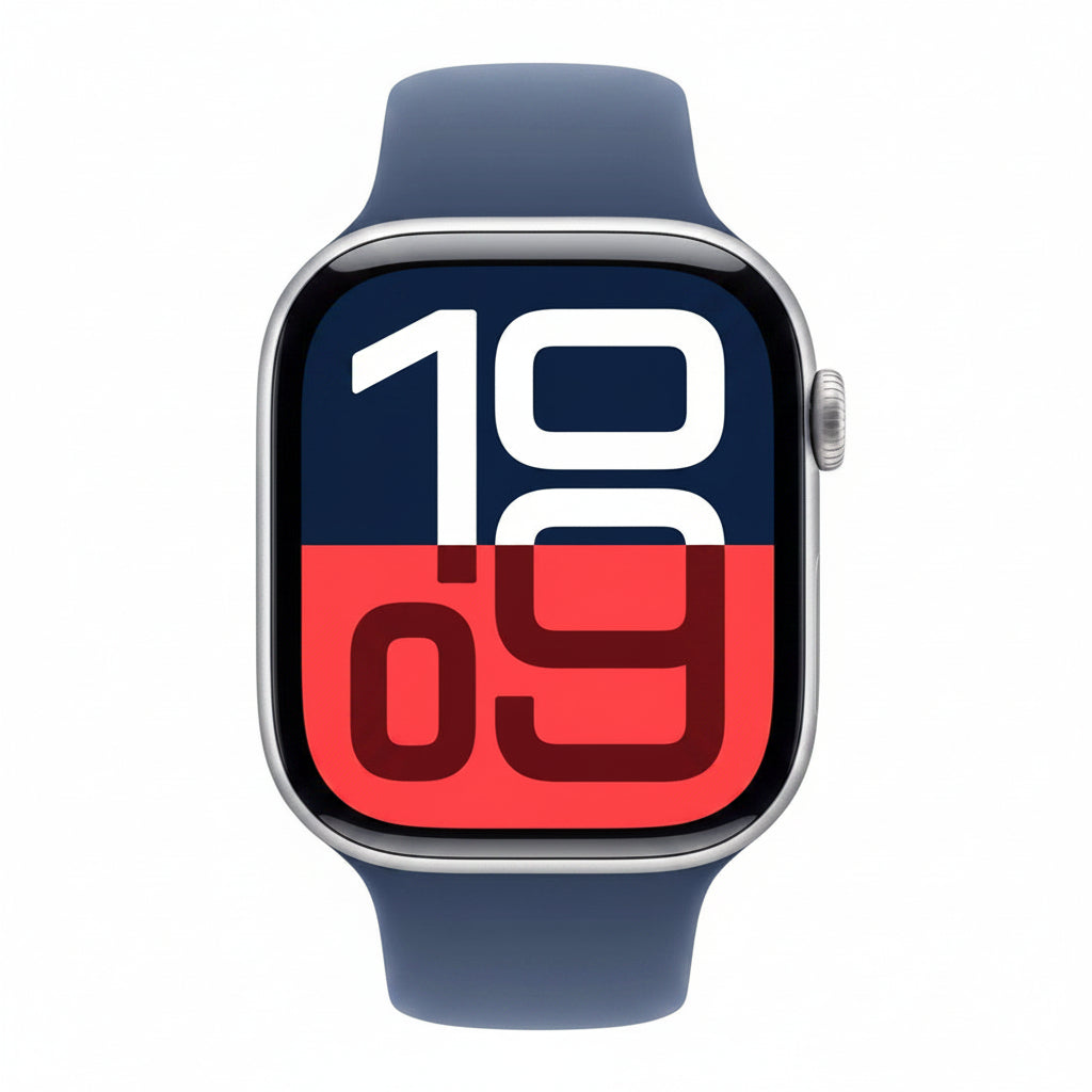 Apple Watch Series 10 46mm Silver Aluminium Case Denim Sport Band (M/L) GPS + Cellular Smartwatch (Copy) Apple