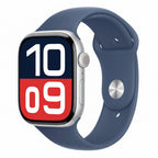 Apple Watch Series 10 46mm Silver Aluminium Case Denim Sport Band (M/L) GPS + Cellular Smartwatch (Copy) Apple
