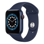 Apple Watch Series 6 44mm Blue Aluminium Case w/ Navy Sport Band (GPS + Cellular) - Blue With 100% Battery - Pristine Refurbished Apple