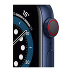 Apple Watch Series 6 44mm Blue Aluminium Case w/ Navy Sport Band (GPS + Cellular) - Blue With 100% Battery - Pristine Refurbished Apple