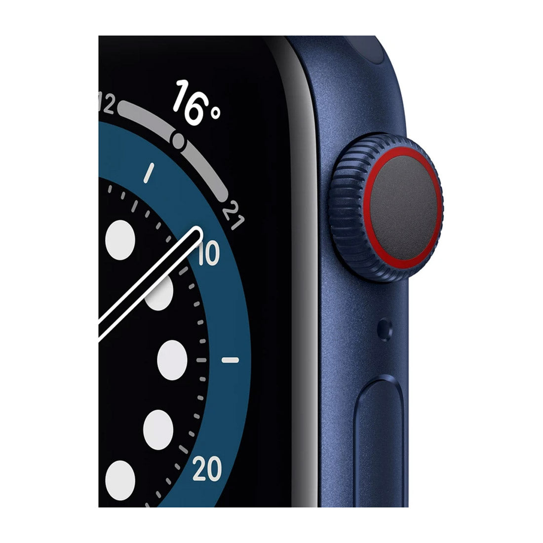 Apple Watch Series 6 44mm Blue Aluminium Case w/ Navy Sport Band (GPS + Cellular) - Blue With 100% Battery - Pristine Refurbished Apple