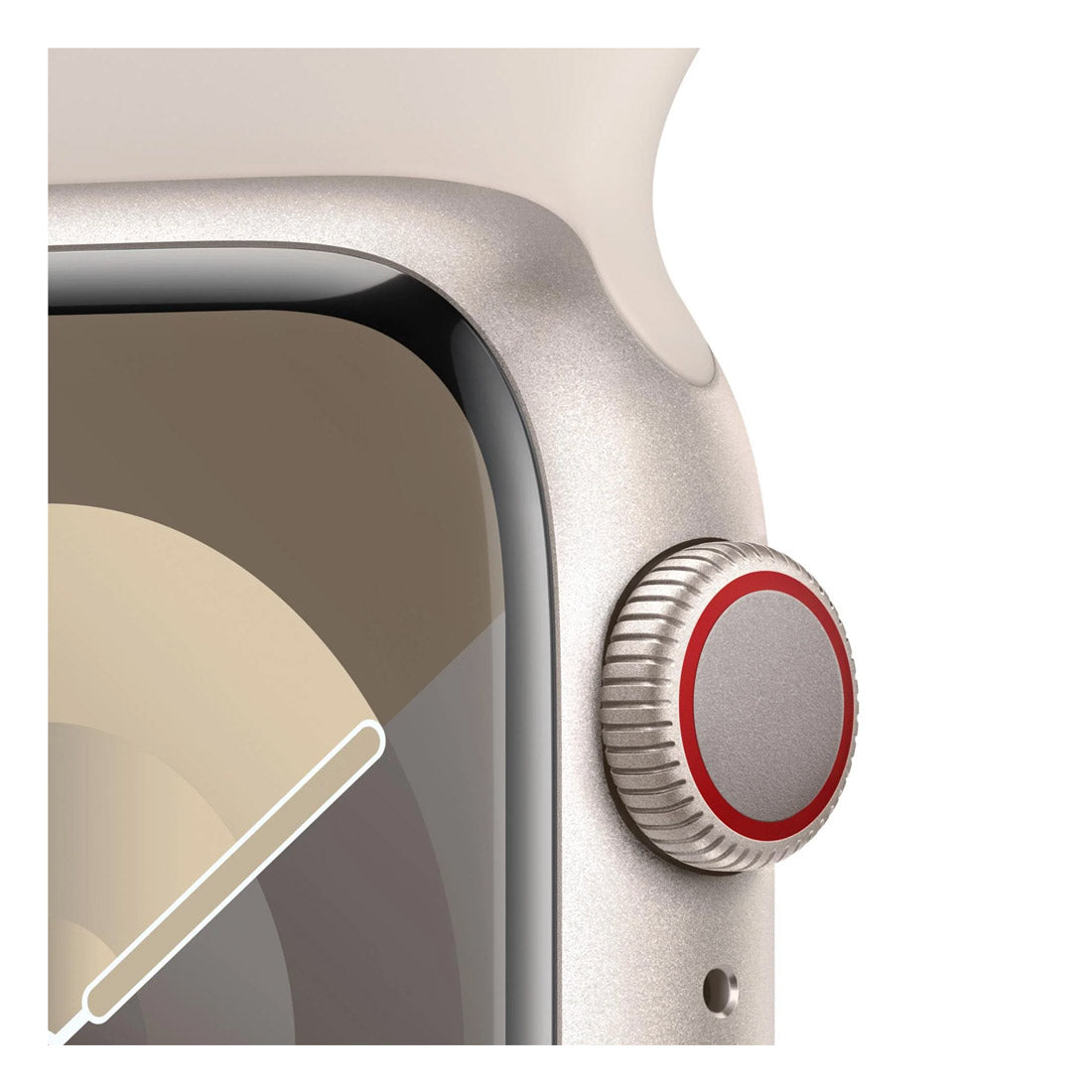 Apple Watch Series 9 45mm GPS + Cellular Starlight Aluminium Case w/ Starlight Sport Band (M/L) - Excellent - Refurbidhed Apple