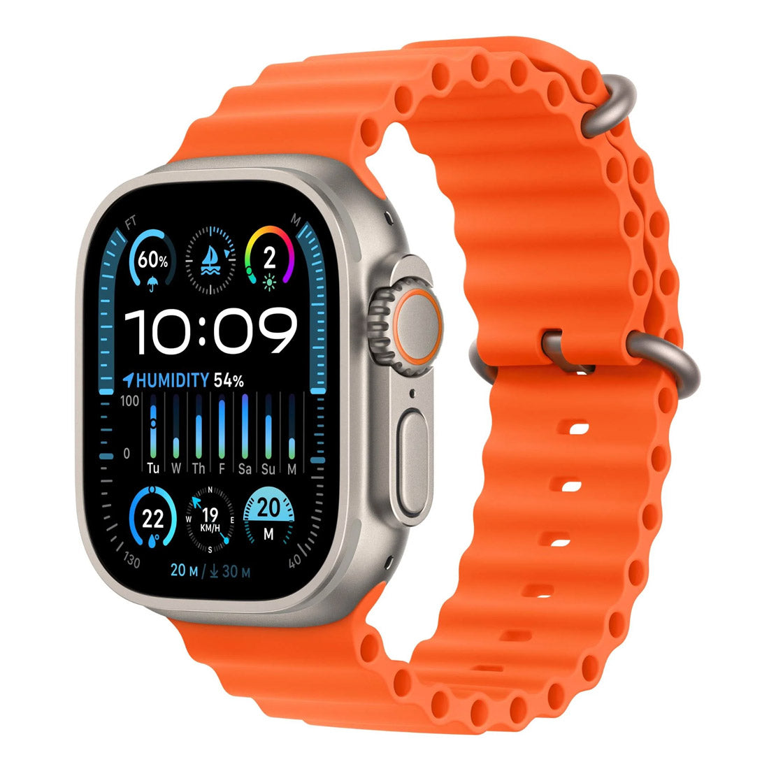 Apple Watch Ultra 2 49mm Titanium Case GPS + Cellular Orange Ocean Band - Open Never Used (AU Version) APPLE