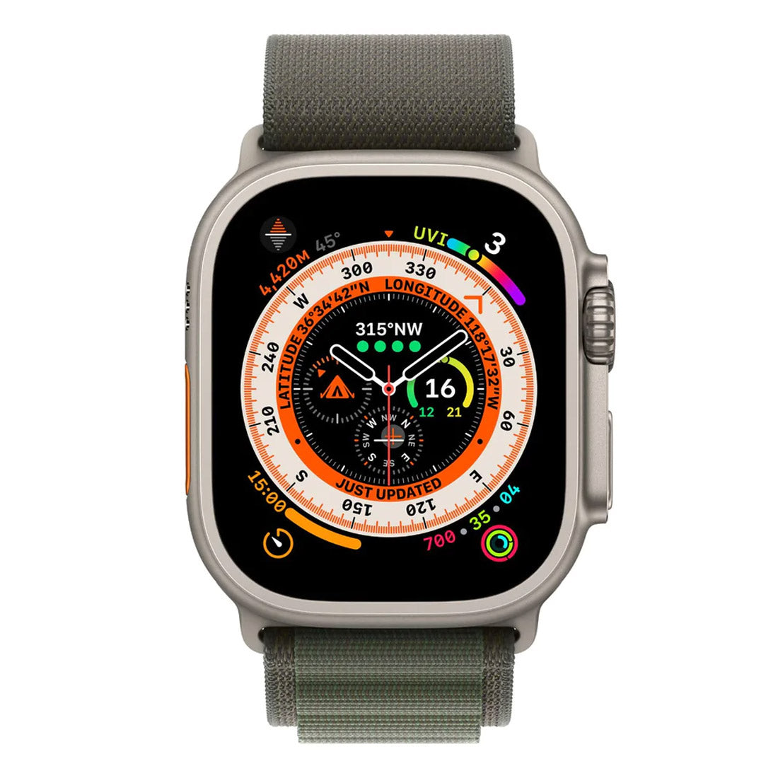 Apple Watch Ultra 49mm Titanium Case GPS + Cellular with Green Alpine Loop Apple