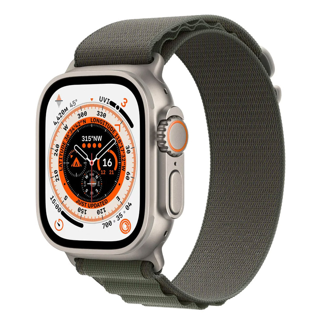 Apple Watch Ultra 49mm Titanium Case GPS + Cellular with Green Alpine Loop Apple