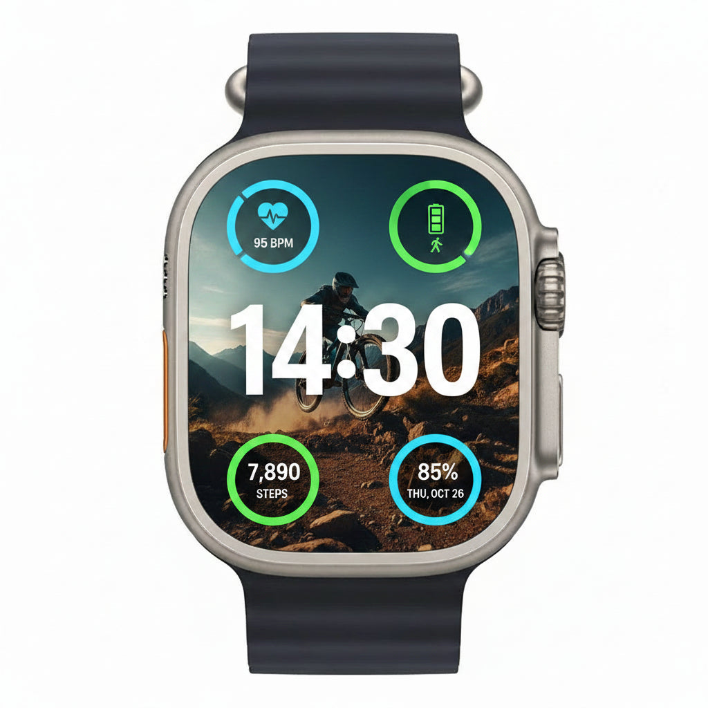 Apple Watch Ultra 49mm GPS + Cellular Titanium Case with Midnight Ocean Band