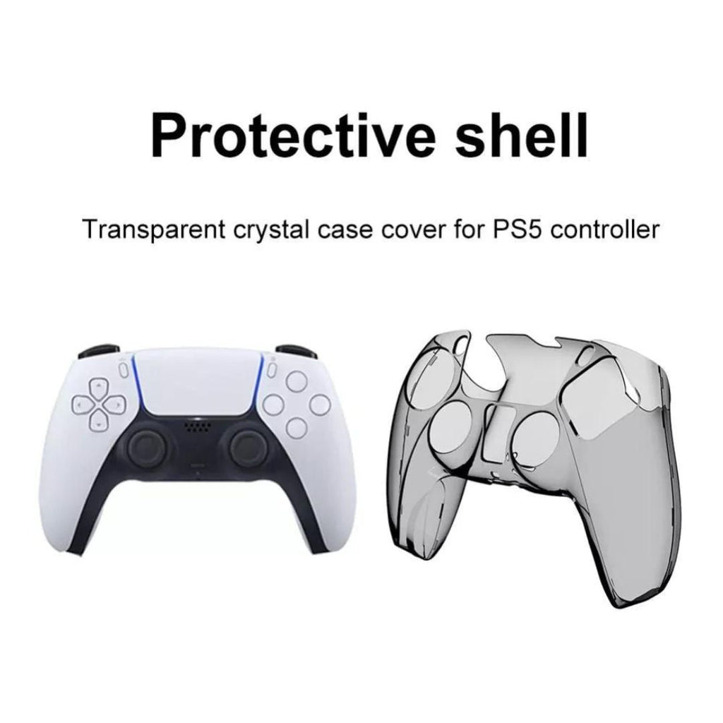 Clear Crystal Protective Anti-Scratch Transparent Black Case for PS5 Controller