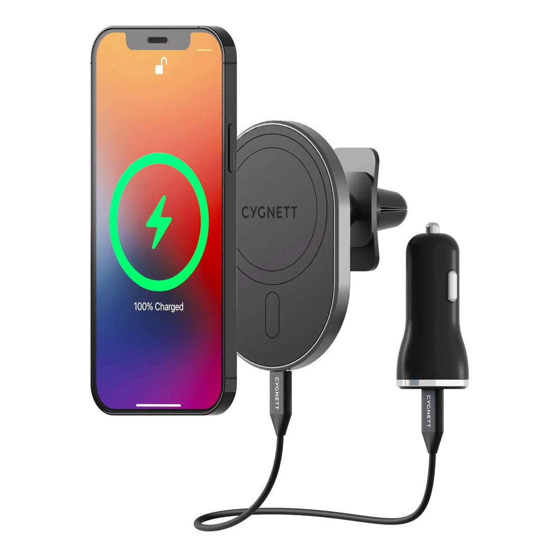 Cygnett EasyMount Wireless Car Charger – Vent Mount - Open Never Used - (AU Version)